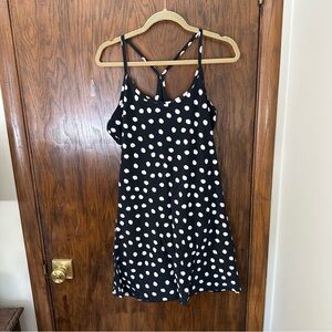 Outdoor Voices Black and White Polka Dot Active Dress